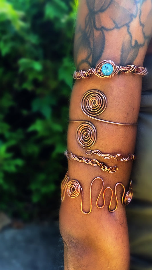 Copper Wire Arm Cuff Stack