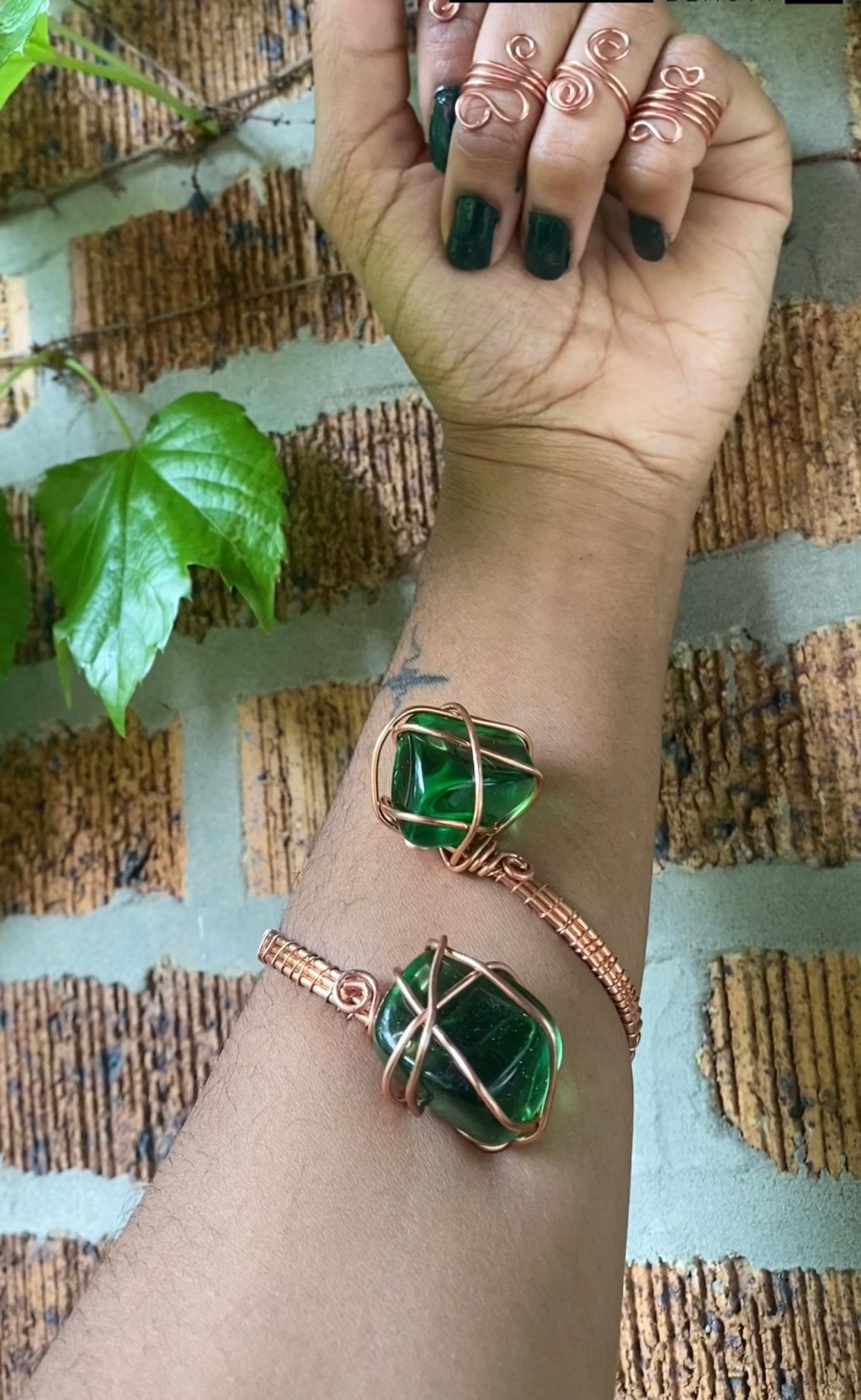 Crystal Copper Cuffs