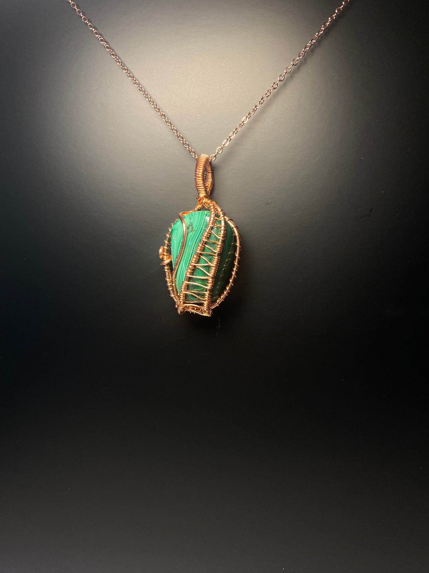 Copper wrapped crystal necklace