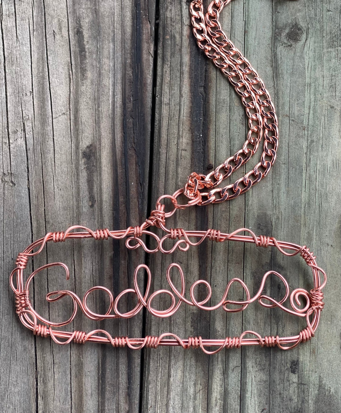 Copper Name Plate Necklace