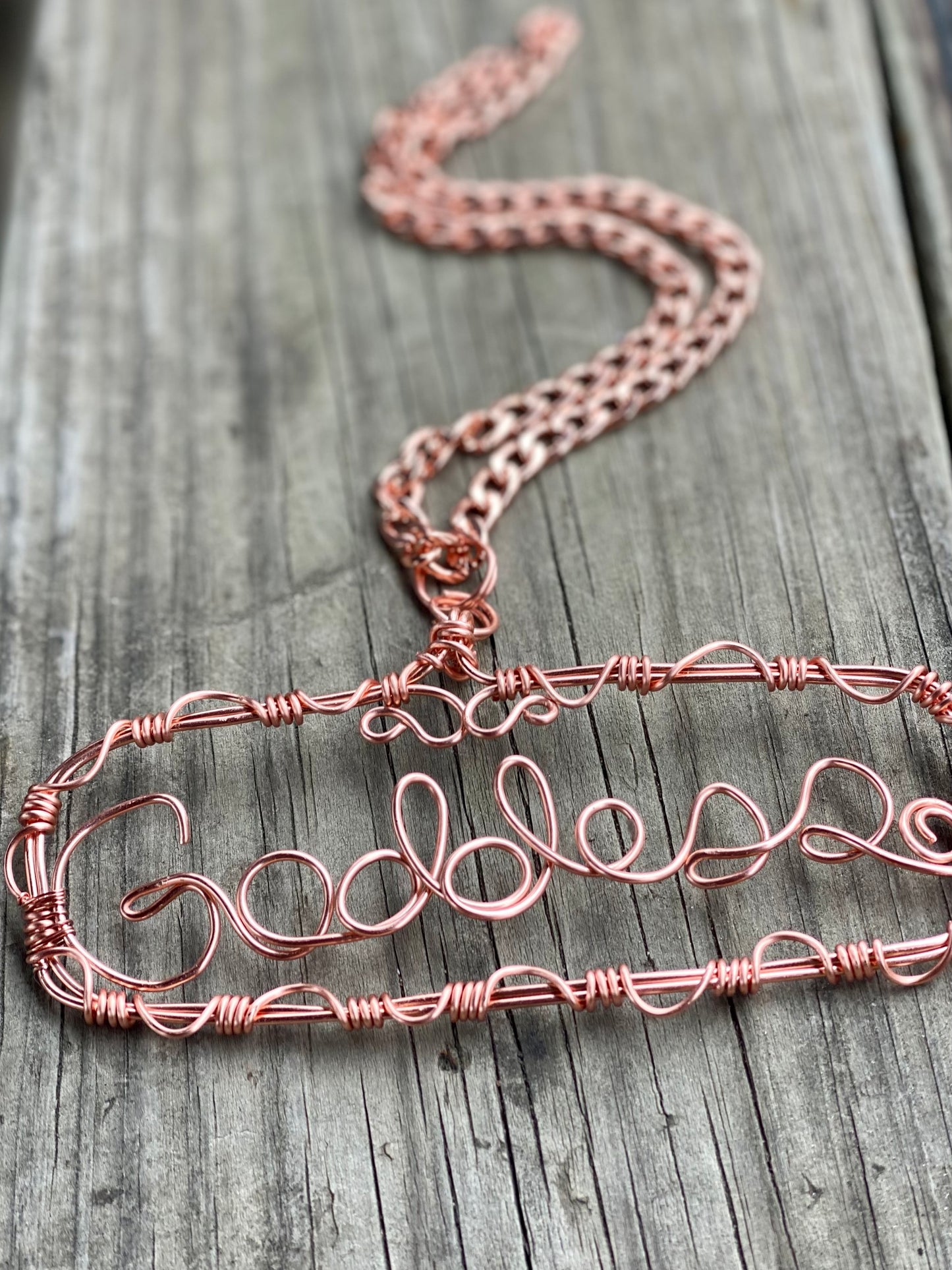 Copper Name Plate Necklace