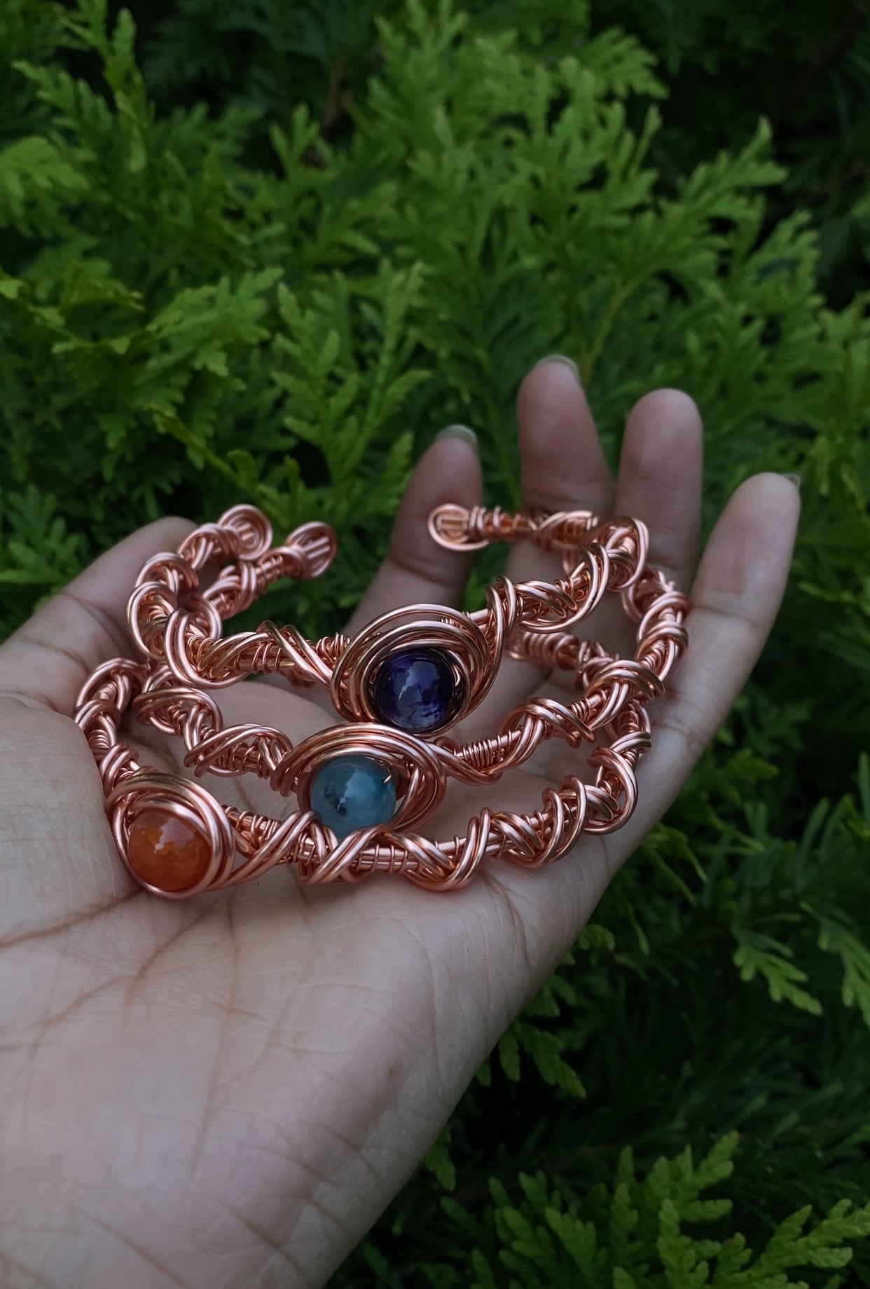 Agate Copper Bangles