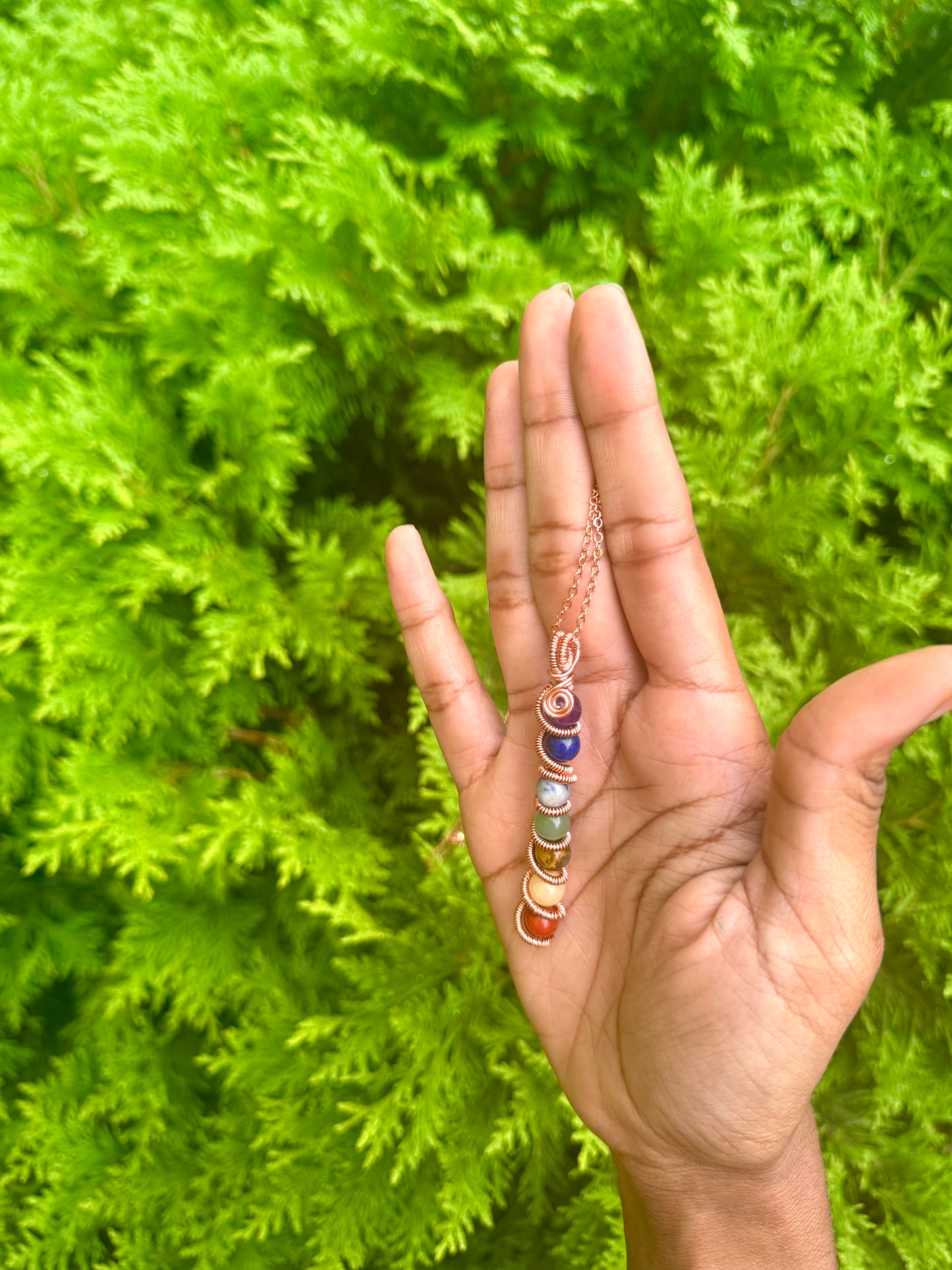 Copper Wire Chakra Necklace