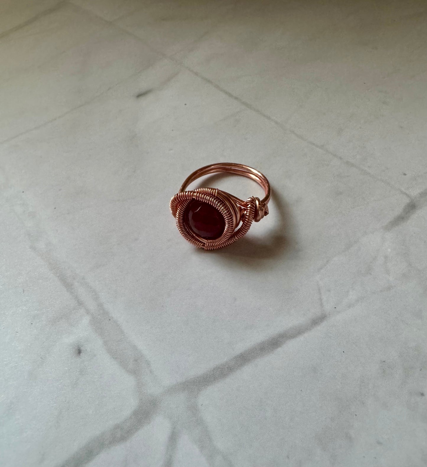 Ruby Red copper ring ( Ready to ship )