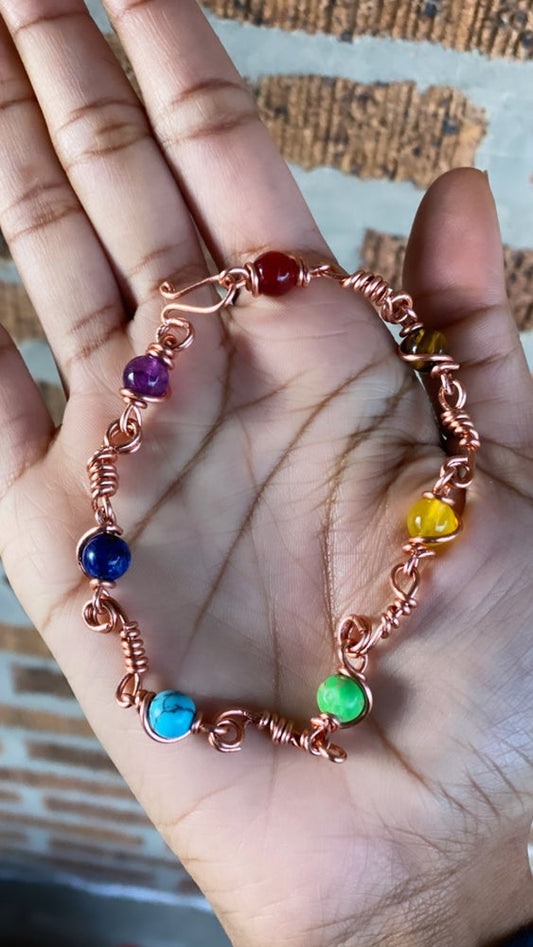 Copper Chakra bracelet/anklet