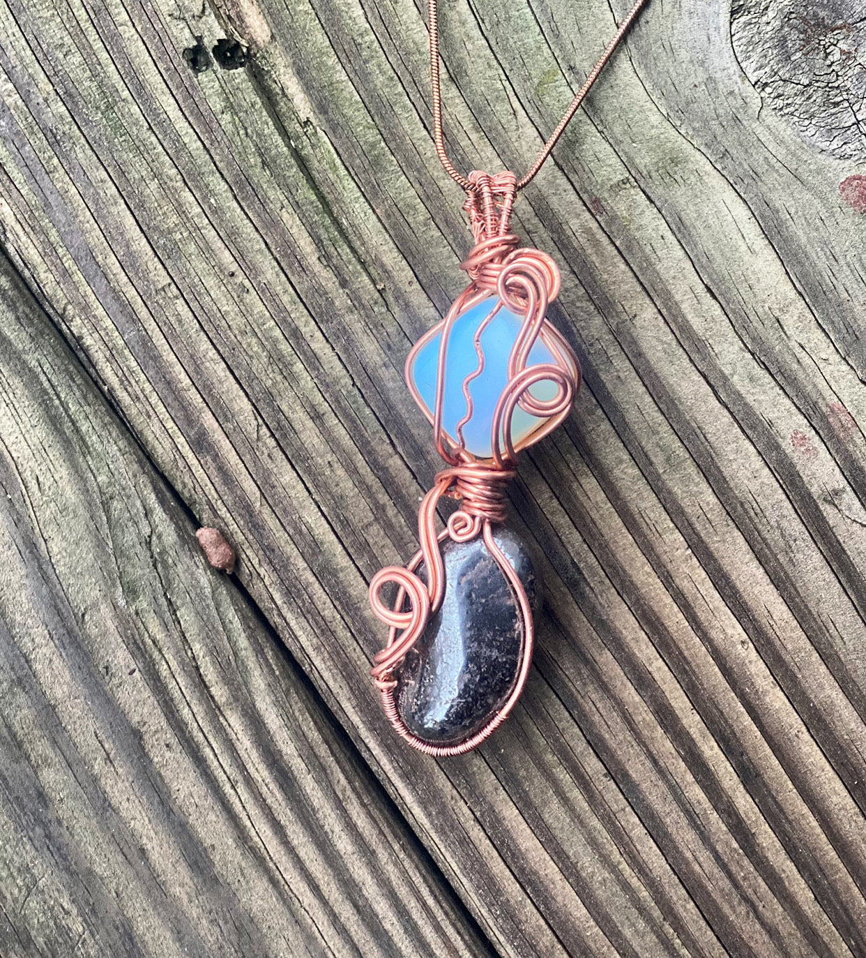 Hematite Pendant Necklace - Copper Jewelry - Simple Graces Jewelry